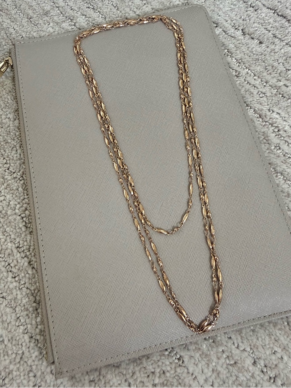 Gold Charleston Rice Bead Necklace